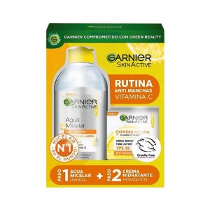 Garnier Pack Express Aclara Agua Micelar Vit C 400ml+ Crema Vit C 51g